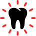Tooth surrounded by vanishing lines icon